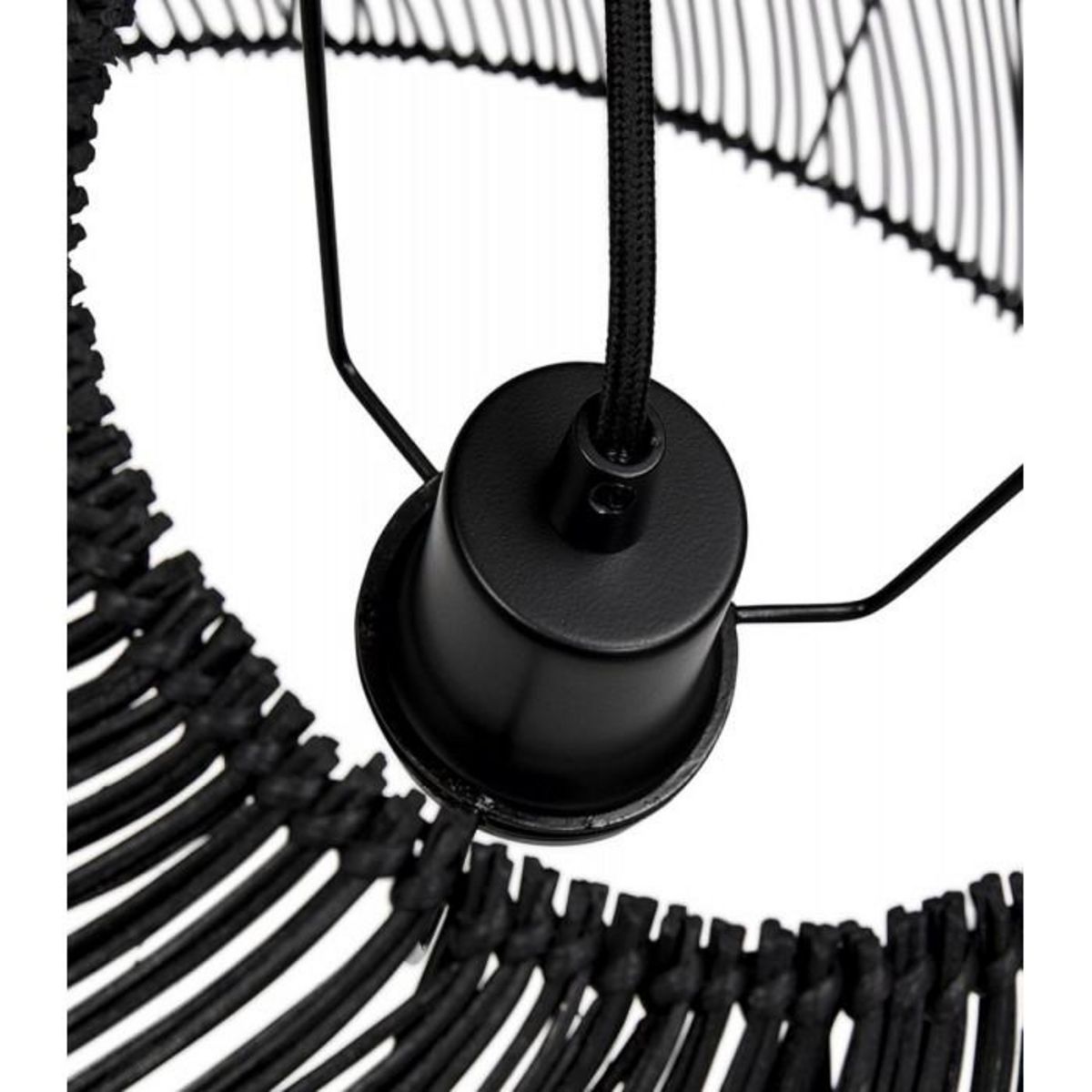 Paris Prix Lampe Suspension en Rotin  Eunice  60cm Noir