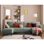 LISA DESIGN Charlie - canapé panoramique en u 7 places - convertible avec coffre - en tissu. Coloris disponibles : Jaune, Gris, Orange, Vert, Beige