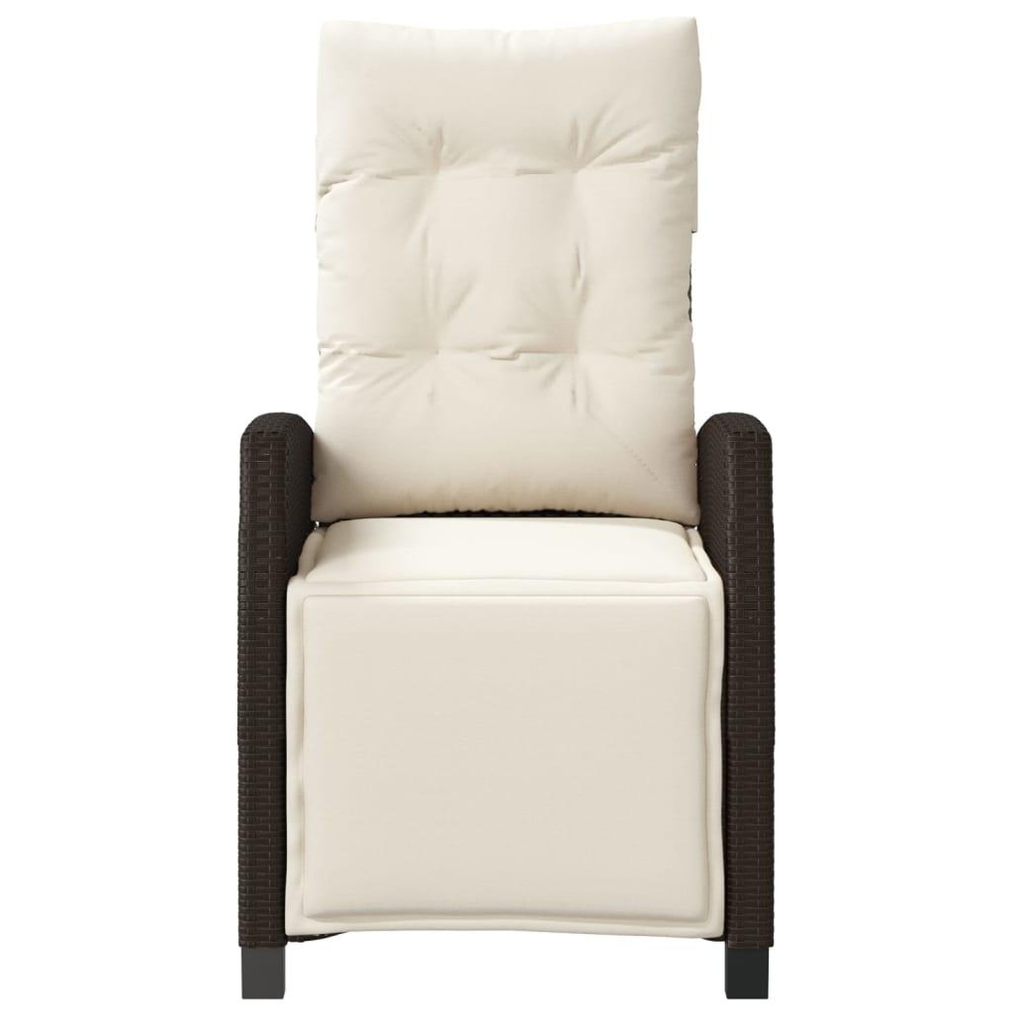 Voir la diapositive 4 : VIDAXL Chaise inclinable de jardin repose-pied marron resine tressee