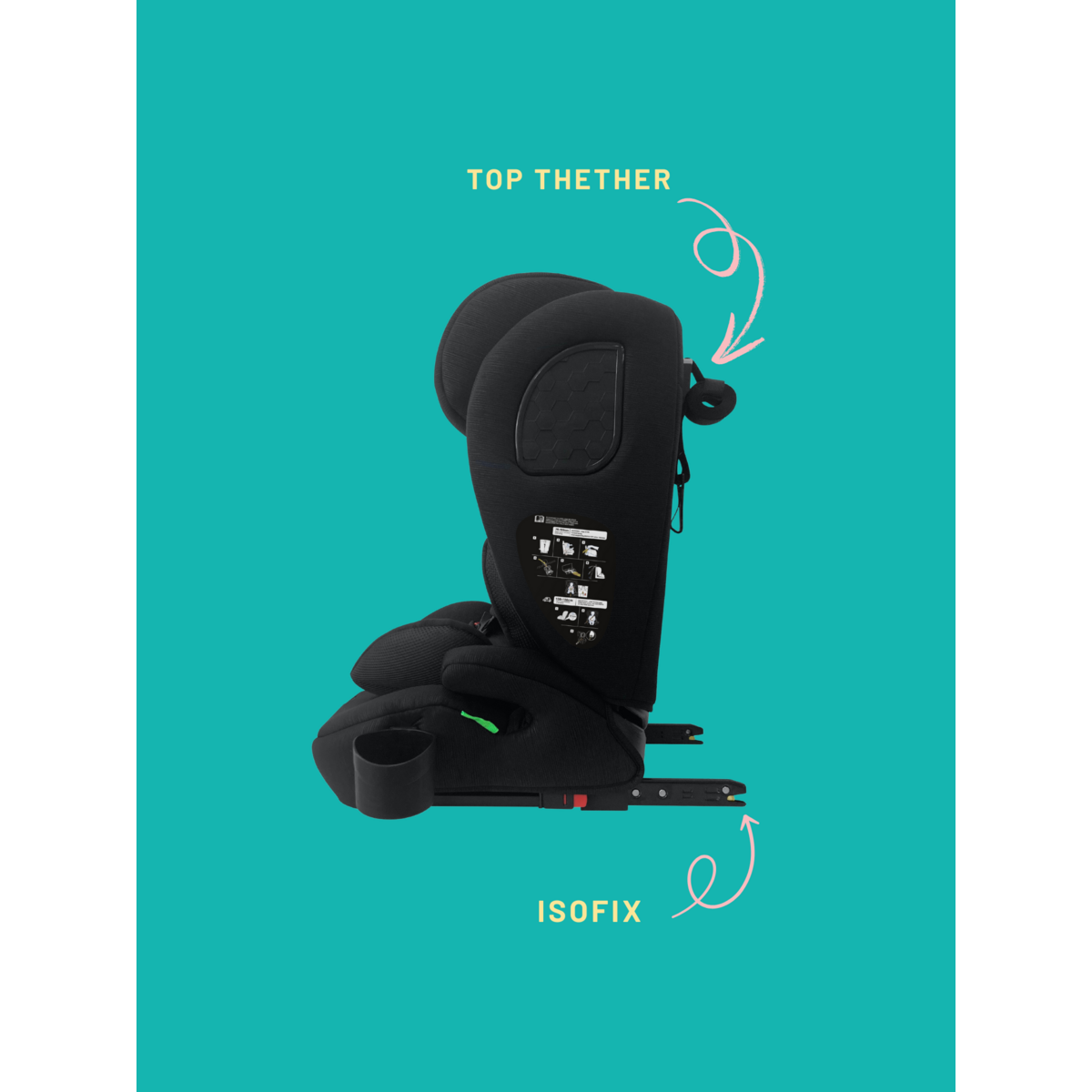 NANIA Nania Siège auto bébé ISOFIX Milano évolutif 76-150 cm, 15 mois à 12 ans, Têtière ajustable 12 niveaux de réglages, Protections latérales, Harnais de sécurité 5 points, Housse amovible et lavable - Porte gobelet