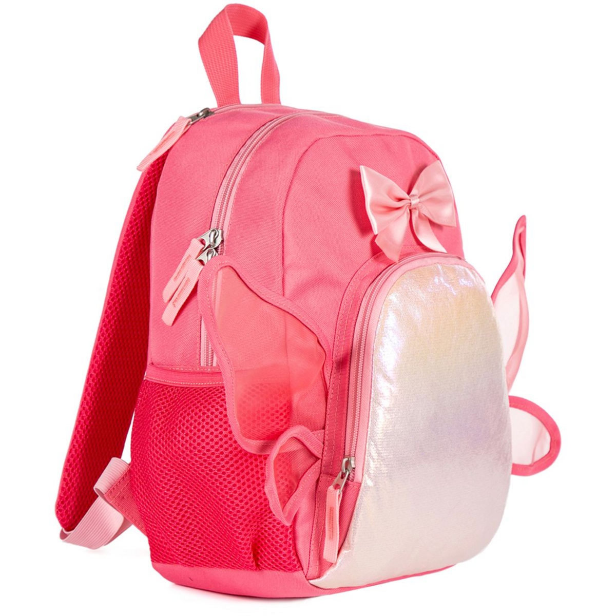 AUCHAN Sac maternelle rose avec capuche
