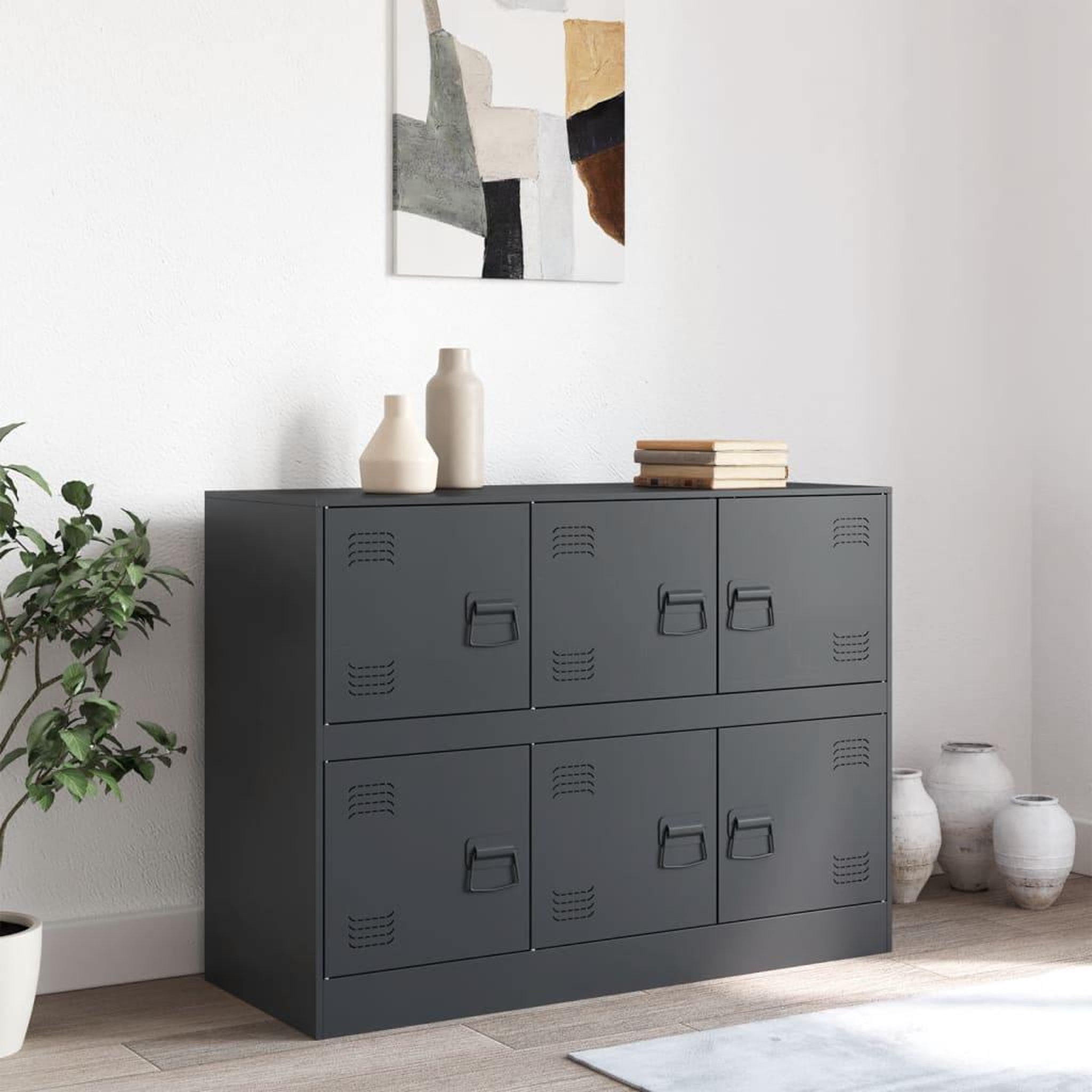 Voir la diapositive 3 : VIDAXL Buffet anthracite 99x39x73 cm acier