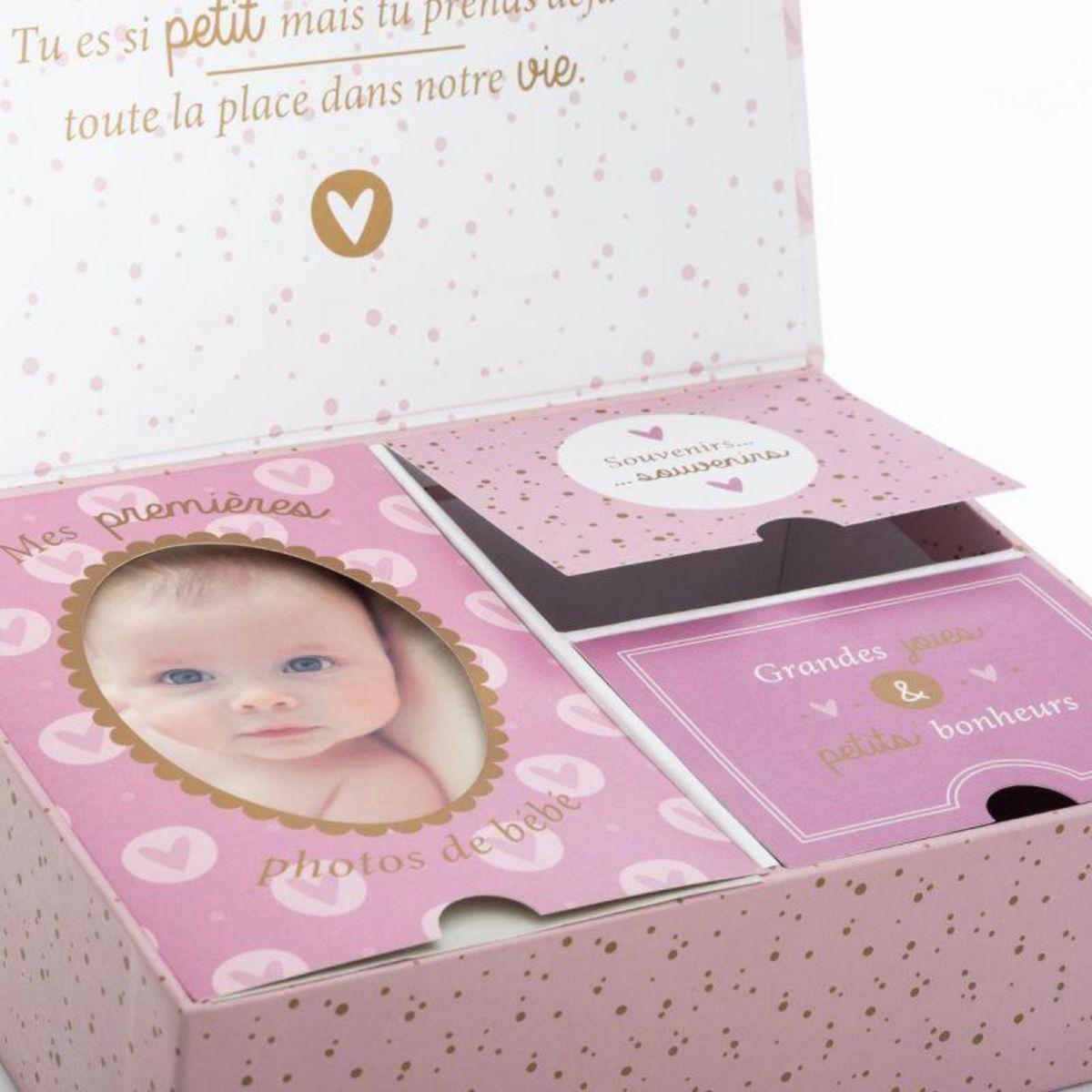  Boîte à Photos  Souvenir  21cm Rose