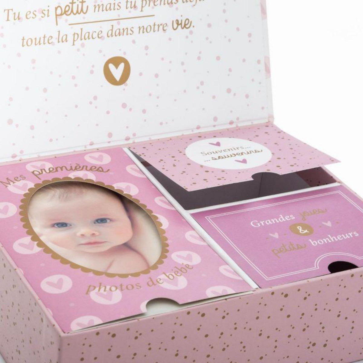  Boîte à Photos  Souvenir  21cm Rose