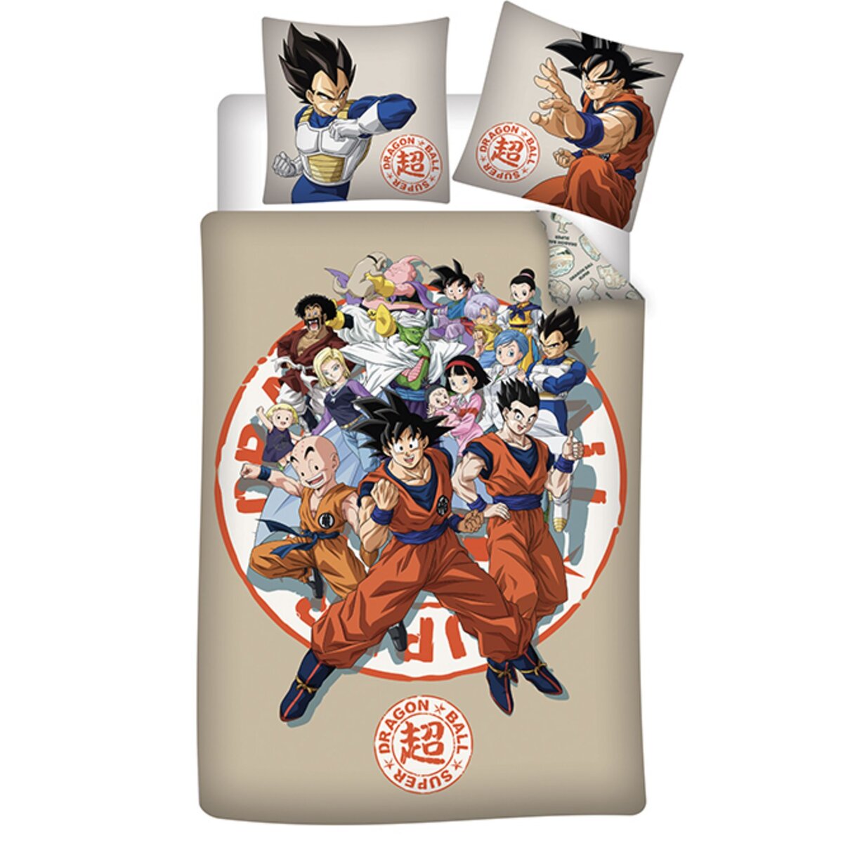 DRAGON BALL Z Parure housse de couette enfant en coton bio DRAGON BALL SUPER