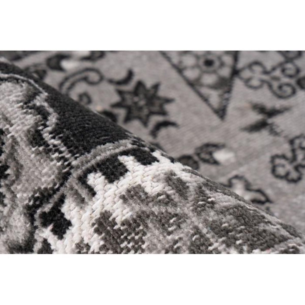 Paris Prix Tapis Patchwork à Poils Courts  Ariya  Gris