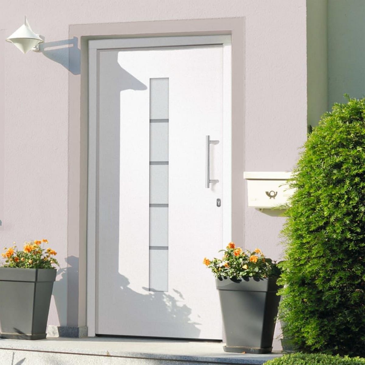 VIDAXL Porte d'entree Aluminium et PVC Blanc 100x200 cm