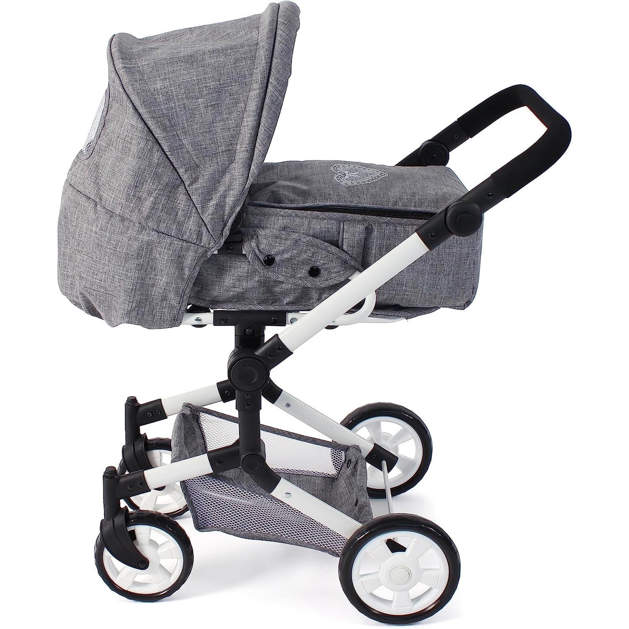 Voir la diapositive 2 : BAYER CHIC 2000 Poussette de poupée combinée JARA jean gris