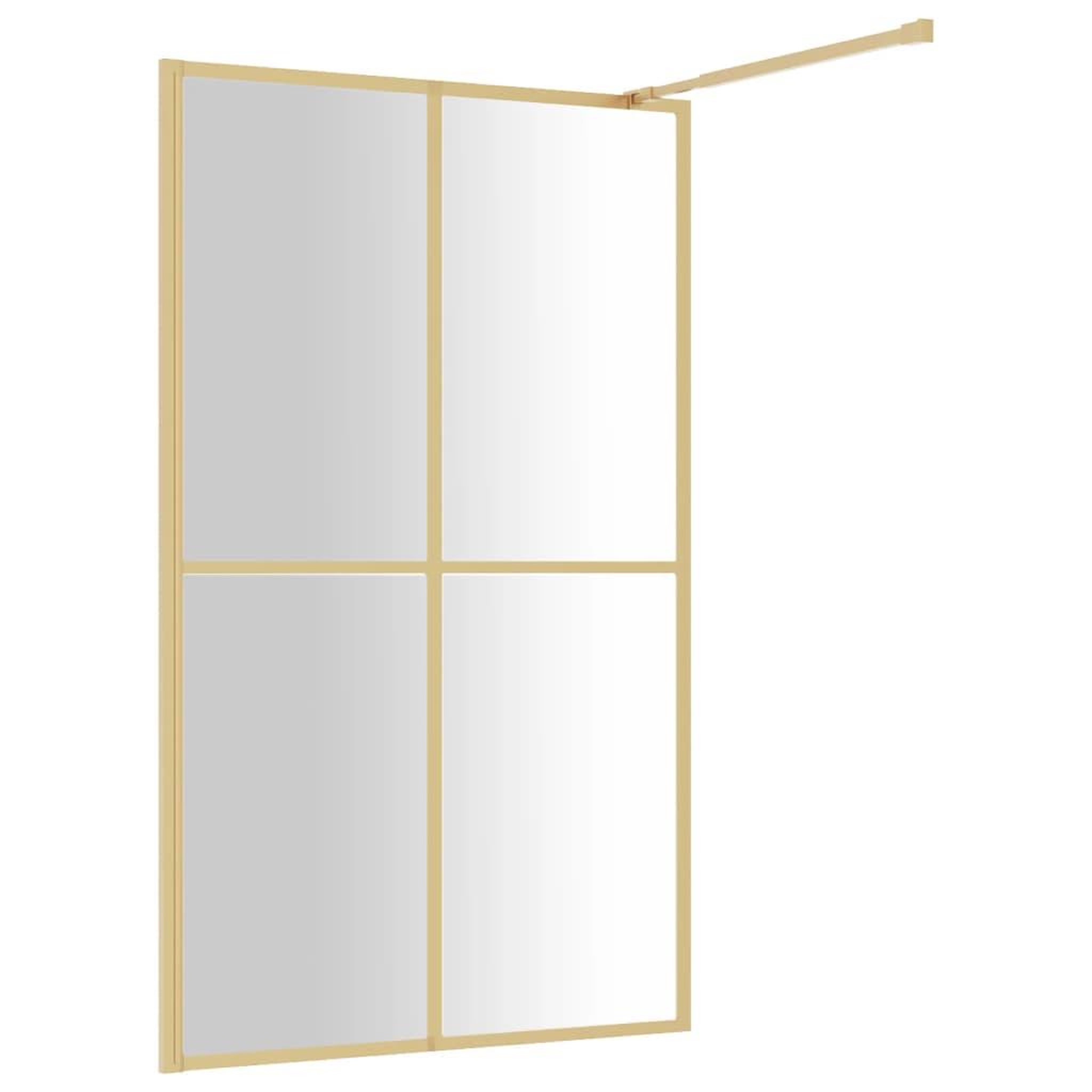 Voir la diapositive 5 : VIDAXL Paroi de douche avec verre ESG transparent dore 118x195 cm