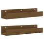 Voir la diapositive 2 : VIDAXL Etageres murales 2 pcs Marron miel 50x12x9cm Bois de pin massif