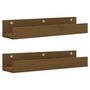 Voir la diapositive 2 : VIDAXL Etageres murales 2 pcs Marron miel 50x12x9cm Bois de pin massif