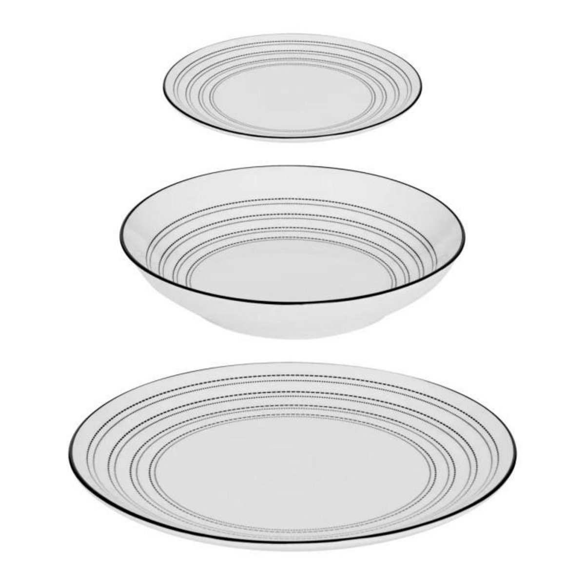 SECRET DE GOURMET Service de Table 18 Pièces  Lunova  27cm Blanc