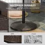 OUTSUNNY Pied de parasol rond base de lestage Ø 53 x 35,5 cm résine imitation rotin poids net 25 Kg noir bronze
