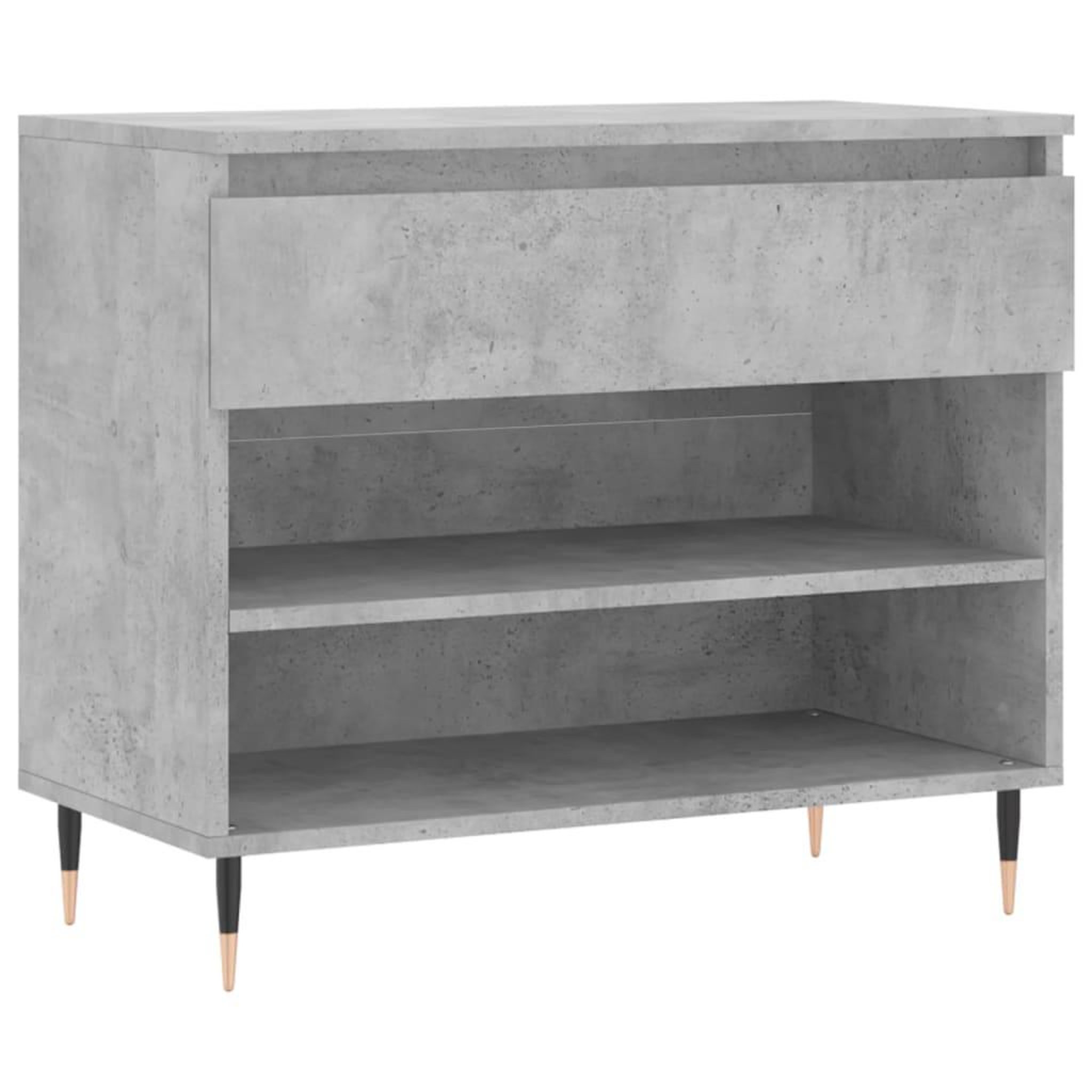 Voir la diapositive 2 : VIDAXL Armoire a chaussures Gris beton 70x36x60 cm Bois d'ingenierie