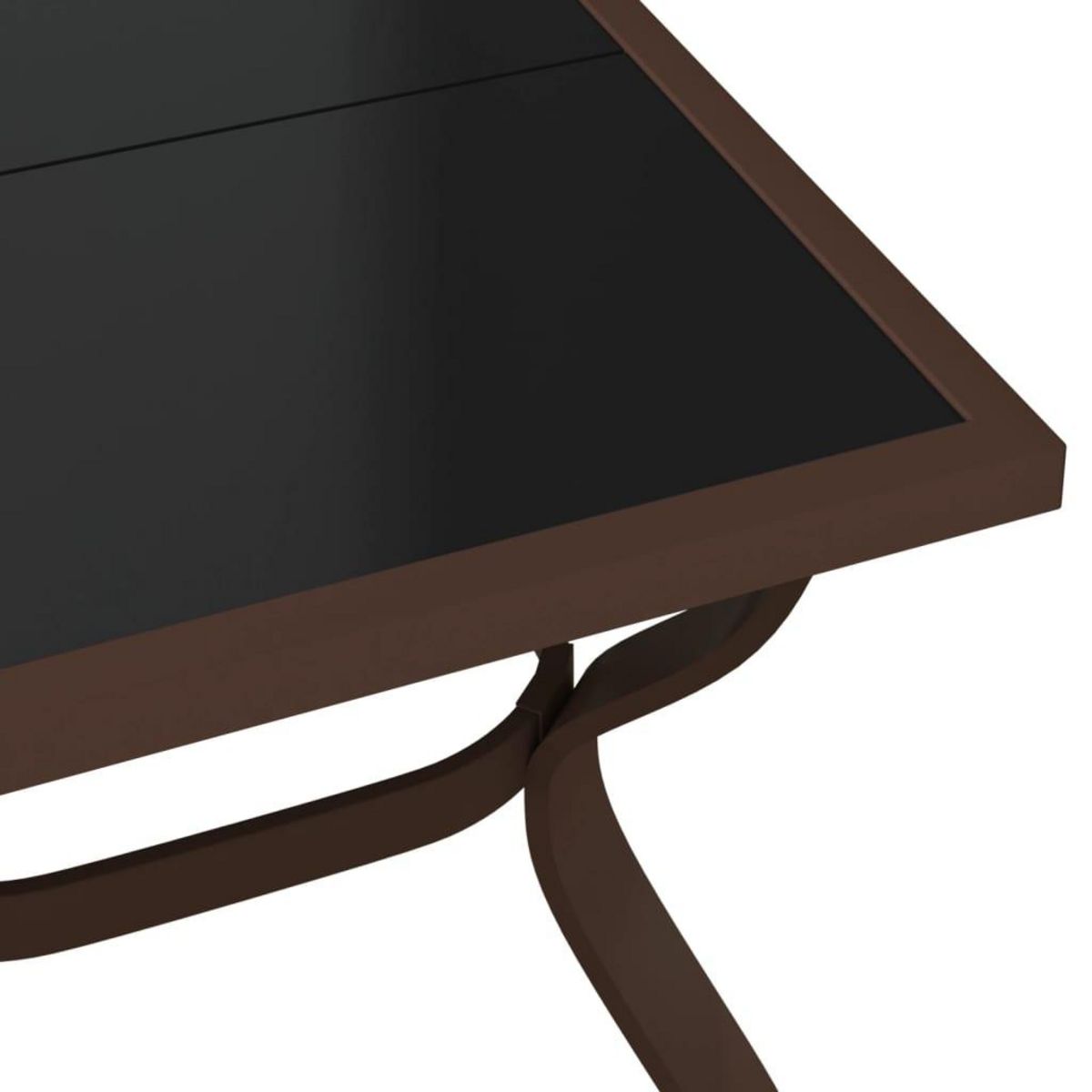 VIDAXL Table de jardin Marron et noir 140x70x70 cm Acier et verre