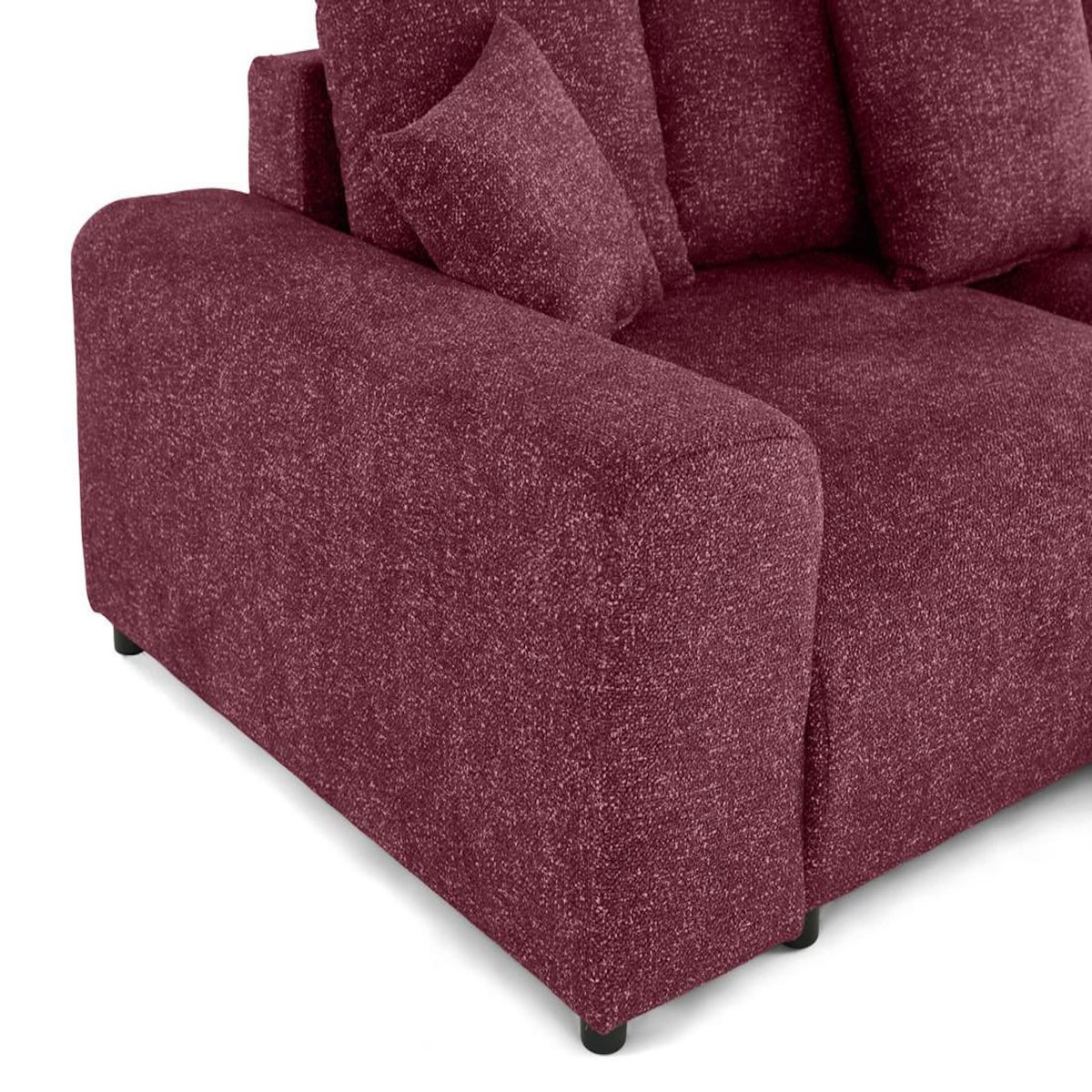 LISA DESIGN Jake - canapé panoramique d'angle droit 7 places convertible avec coffre en fausse fourrure