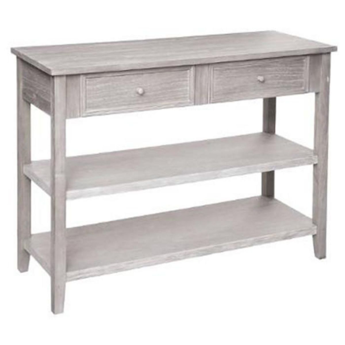 ATMOSPHERA Console 2 Tiroirs en Bois  Charme  110cm Naturel