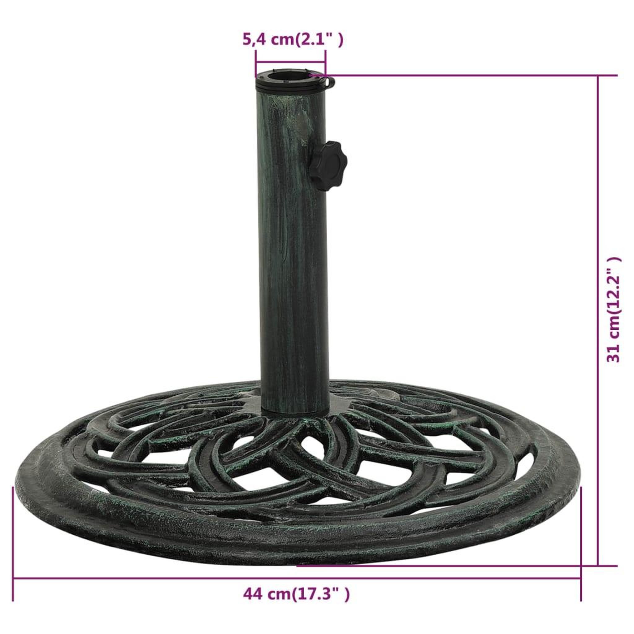 Voir la diapositive 6 : VIDAXL Socle de parasol Vert 44x44x31 cm Fonte