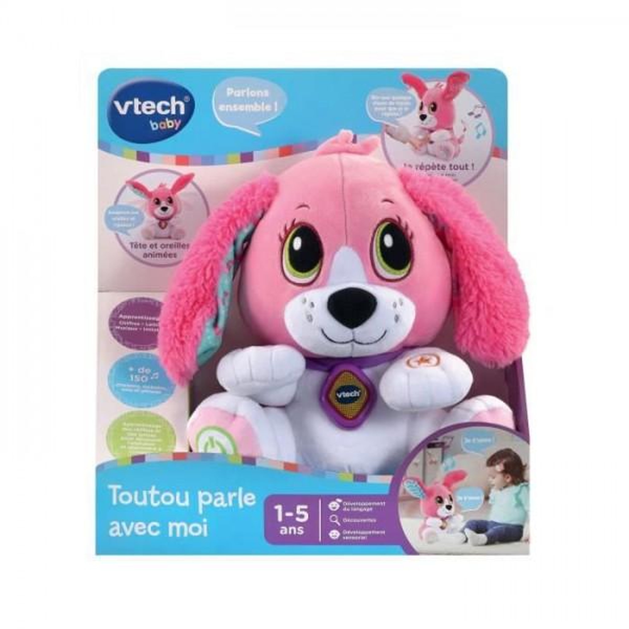 Voir la diapositive 3 : VTECH BABY VTECH BABY - Toutou parle avec moi - Rose