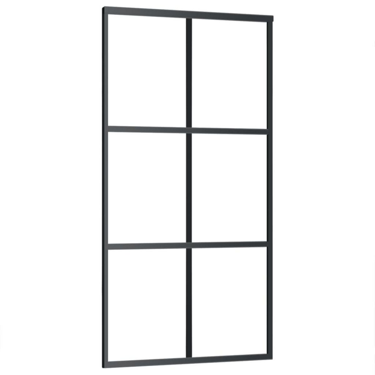 VIDAXL Porte coulissante Verre ESG et aluminium 102x205 cm Noir