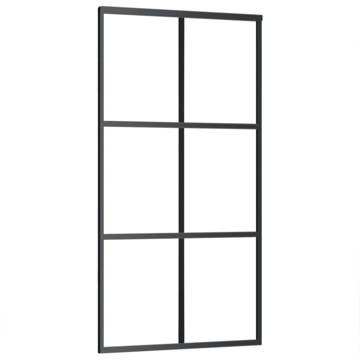 VIDAXL Porte coulissante Verre ESG et aluminium 102x205 cm Noir