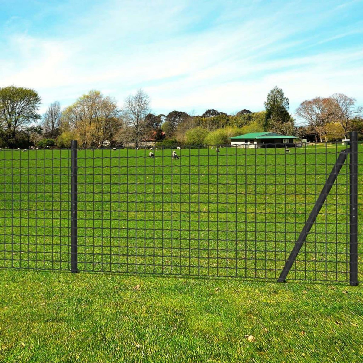 VIDAXL Cloture euro Acier 10 x 0,8 m Gris