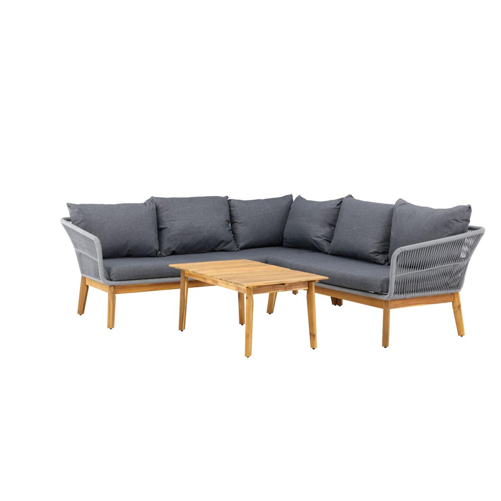 Voir la diapositive 2 : Paris Prix Salon d'angle de jardin en bois  chania  210cm gris