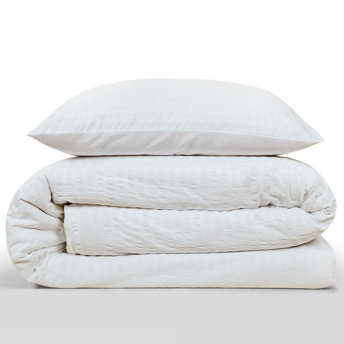 FUTURE HOME Parure de lit double en seersucker