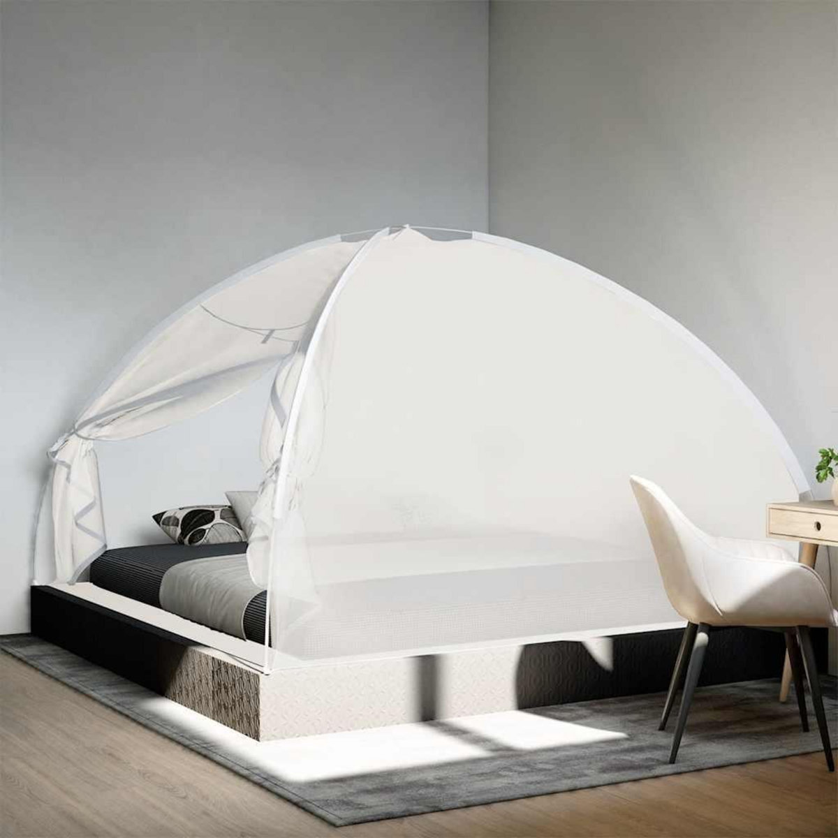 VIDAXL Moustiquaire mongole avec portes 220 maille blanc 200x200x135cm