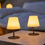 Voir la diapositive 2 : Lumisky Set de 2 lampes de table sans fil LED TWINS Gris Acier H16CM