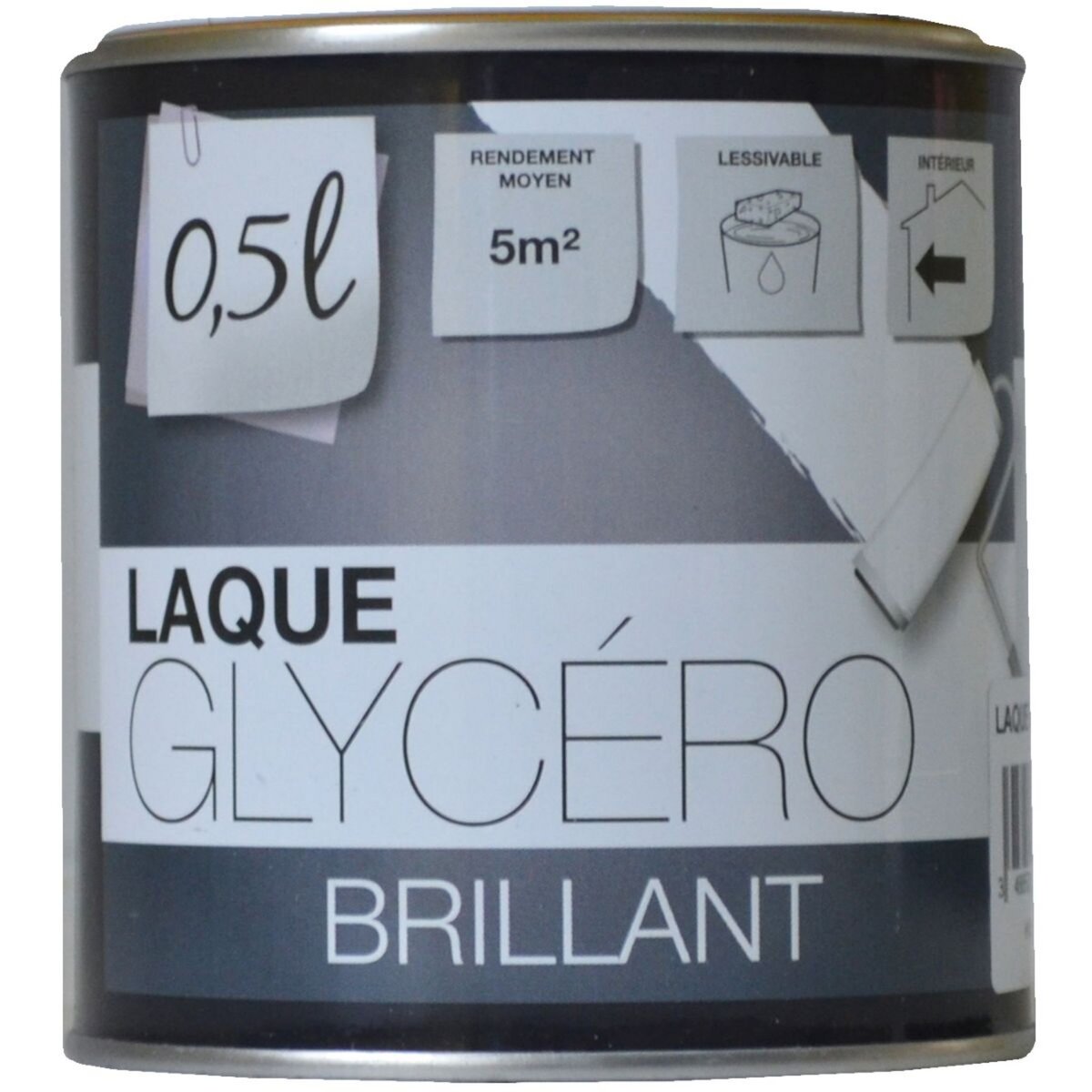 AUCHAN Laque glycéro brillant couleur blanc