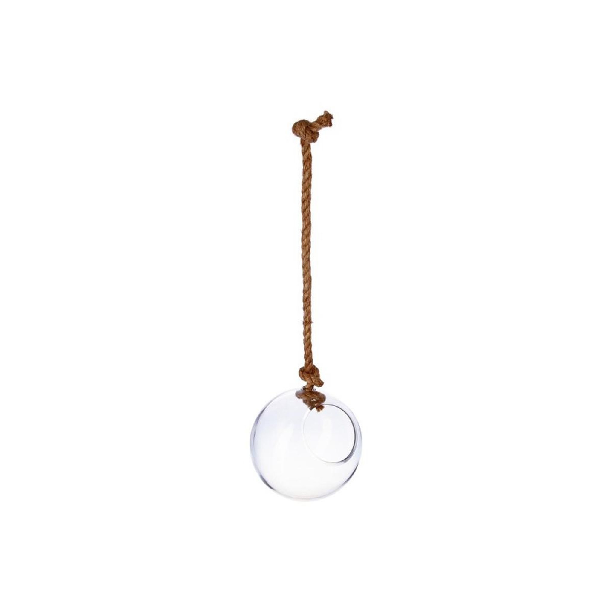 ATMOSPHERA Boule en verre à suspendre  corde  22cm transparent