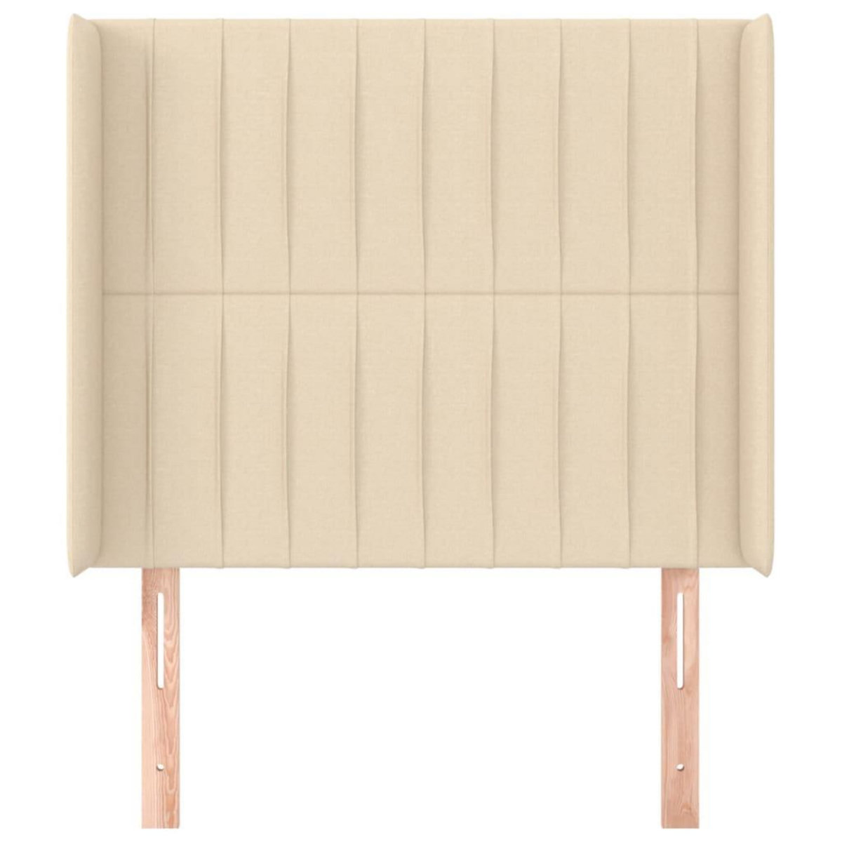 VIDAXL Tete de lit avec oreilles Creme 103x16x118/128 cm Tissu