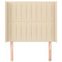 Voir la diapositive 3 : VIDAXL Tete de lit avec oreilles Creme 103x16x118/128 cm Tissu