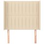Voir la diapositive 3 : VIDAXL Tete de lit avec oreilles Creme 103x16x118/128 cm Tissu