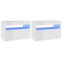 Voir la diapositive 2 : VIDAXL Tables de chevet lumieres LED 2 pcs blanc brillant 60x35x40 cm