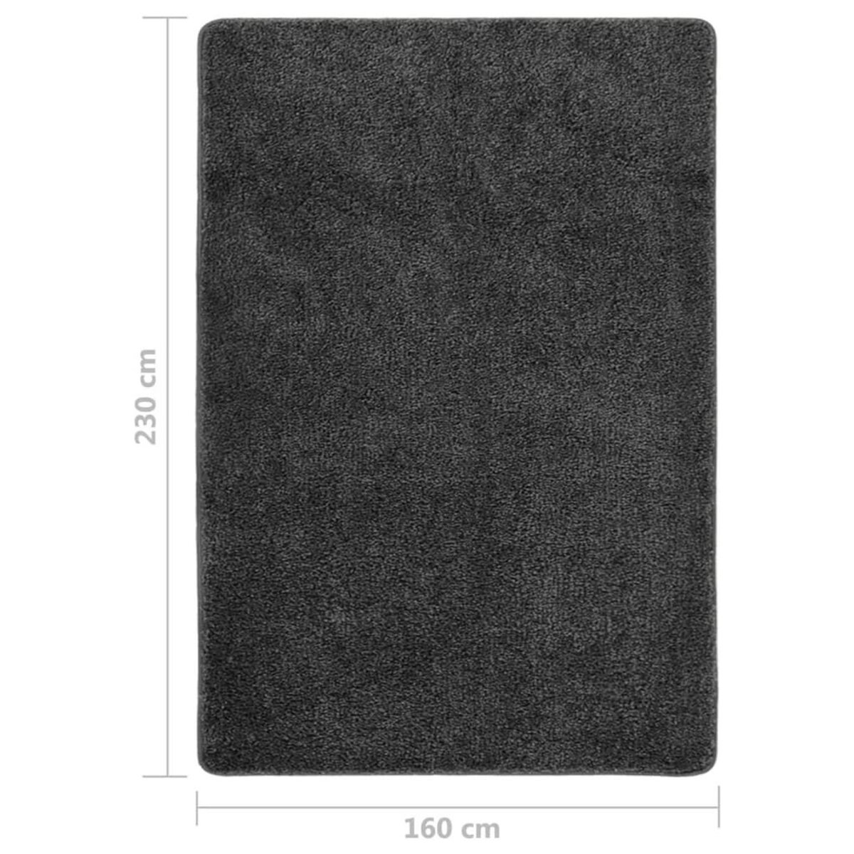 VIDAXL Tapis shaggy antiderapant Gris 160x230 cm