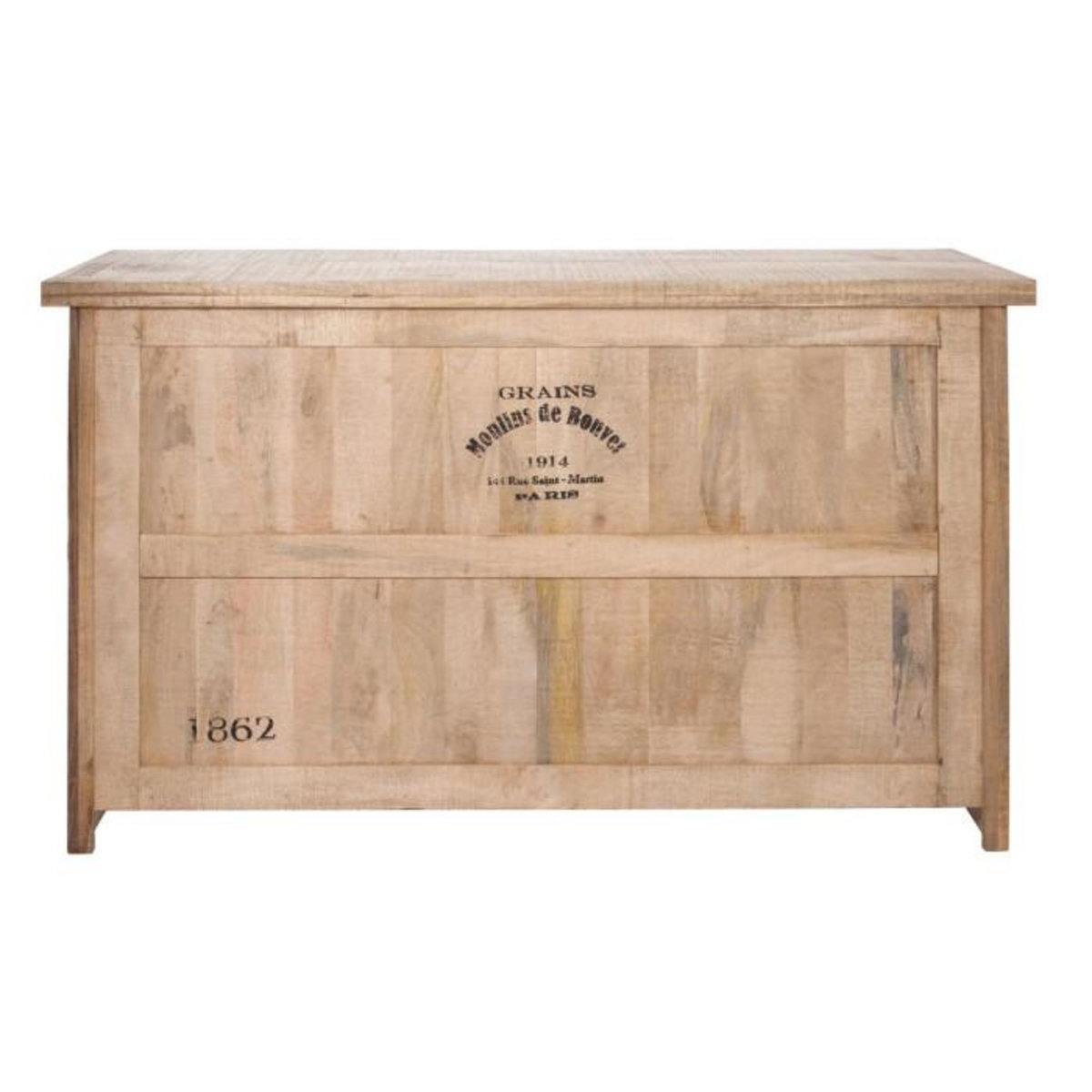 Paris Prix Bar en Bois 3 Tiroirs  Theodore  180cm Naturel