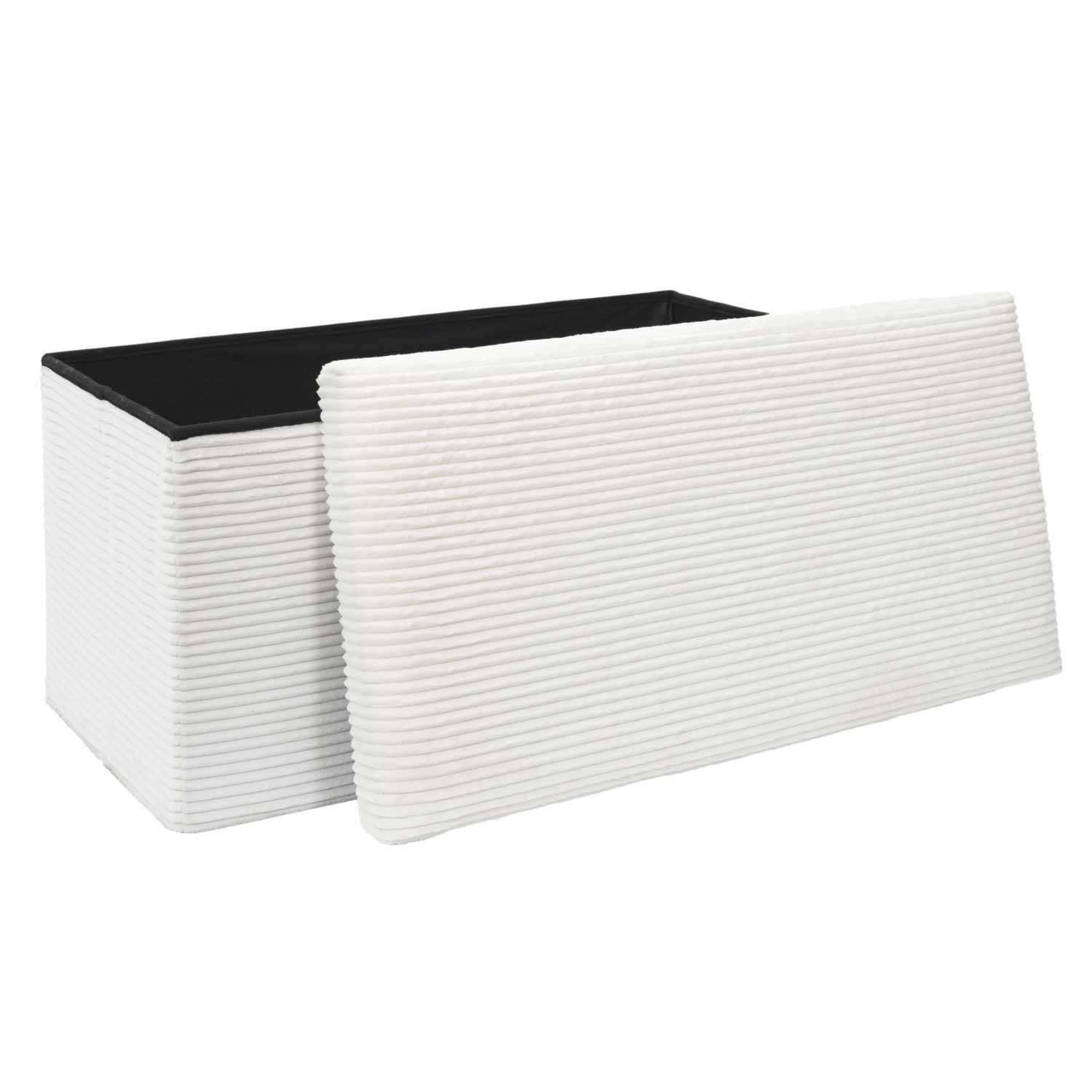 Voir la diapositive 3 : The Home Deco Factory Banc de rangement pliable effet côtelé DRAMMEN