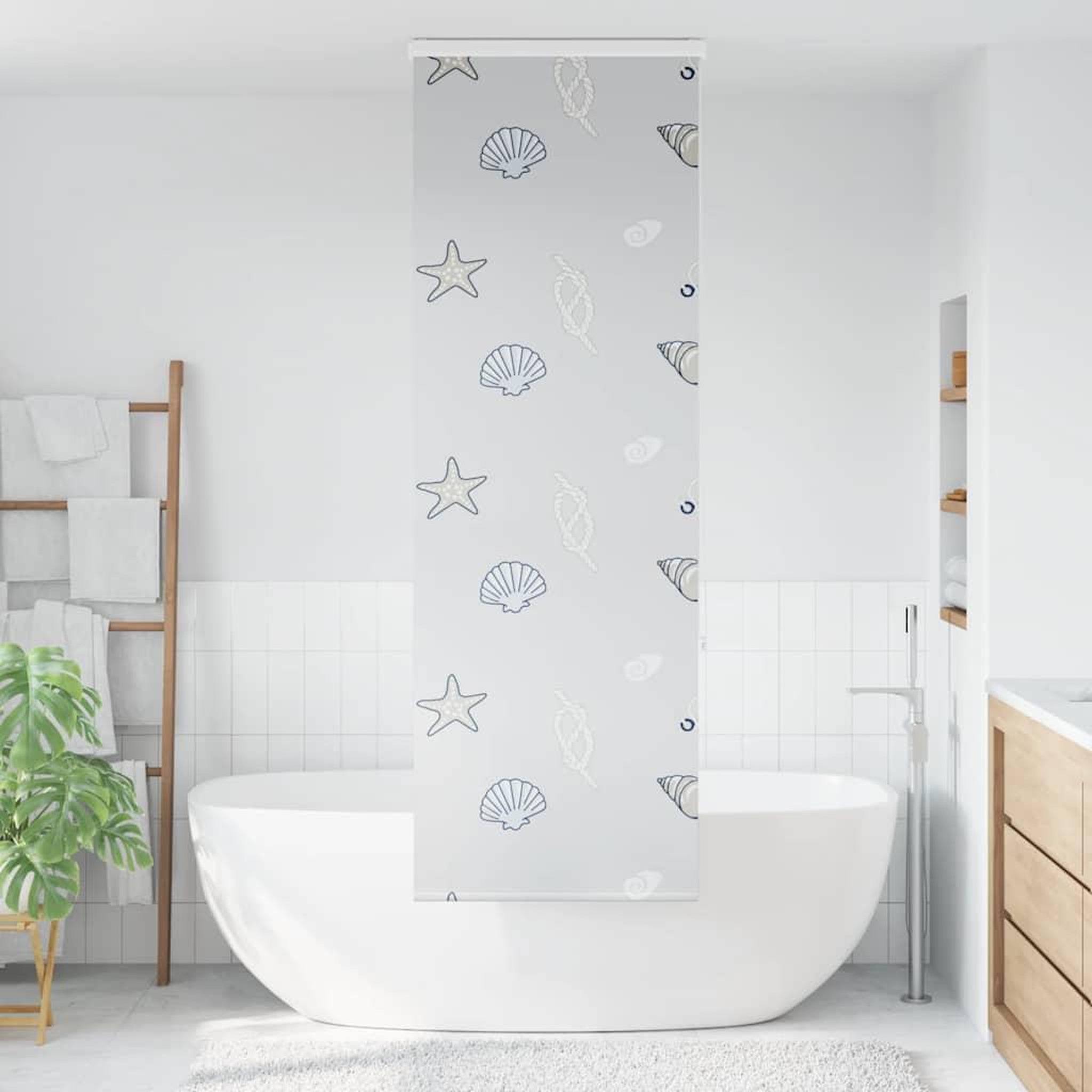 Voir la diapositive 2 : VIDAXL Store enrouleur de douche avec cassette largeur du tissu 56 cm