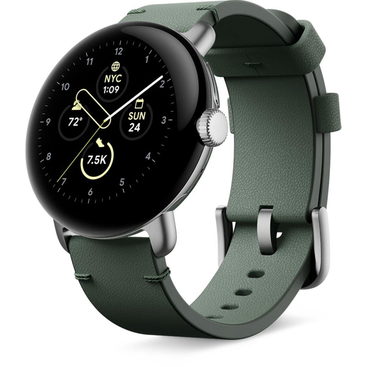 GOOGLE Bracelet Pixel Watch Cuir large vert