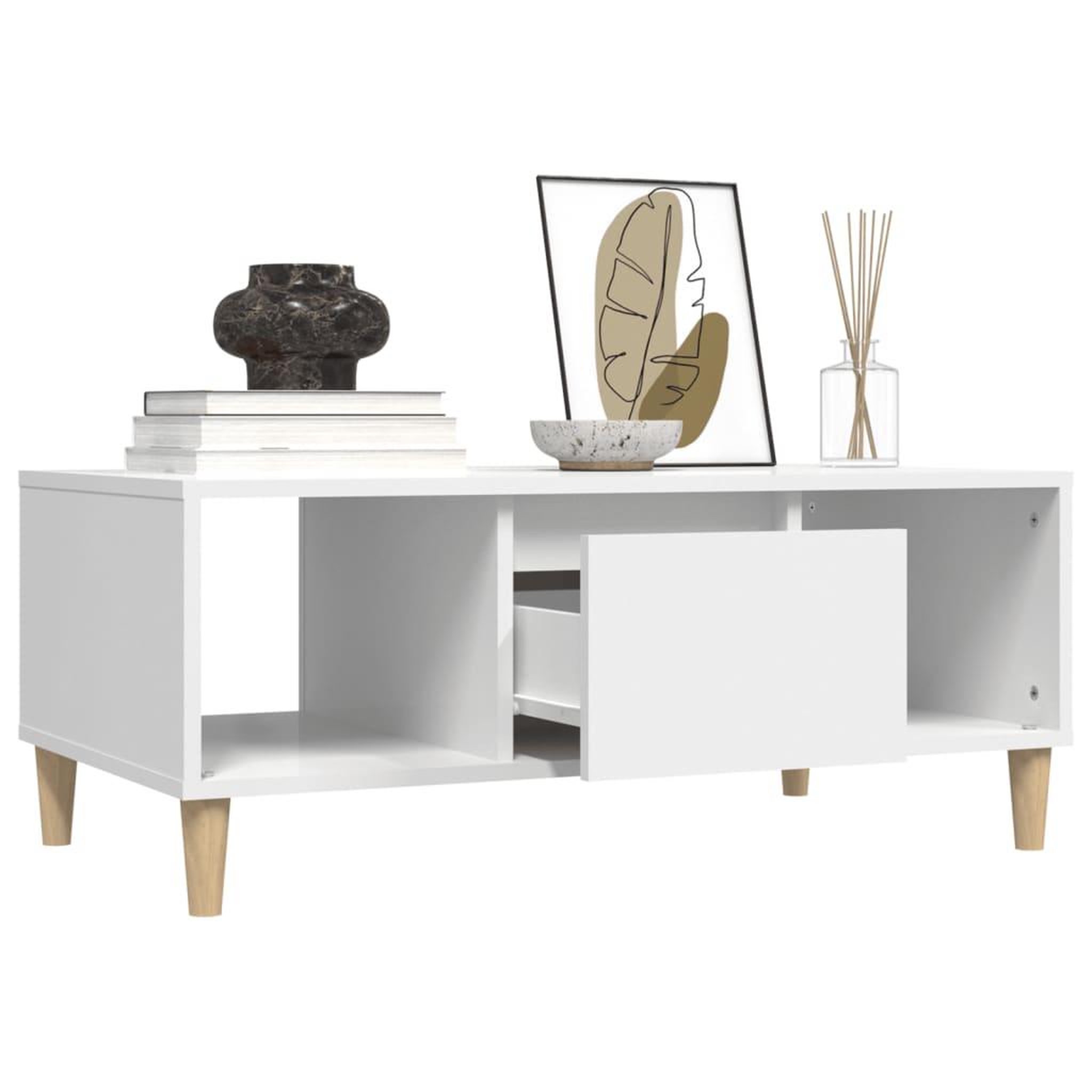 Voir la diapositive 5 : VIDAXL Table basse Blanc 90x50x36,5 cm Bois d'ingenierie