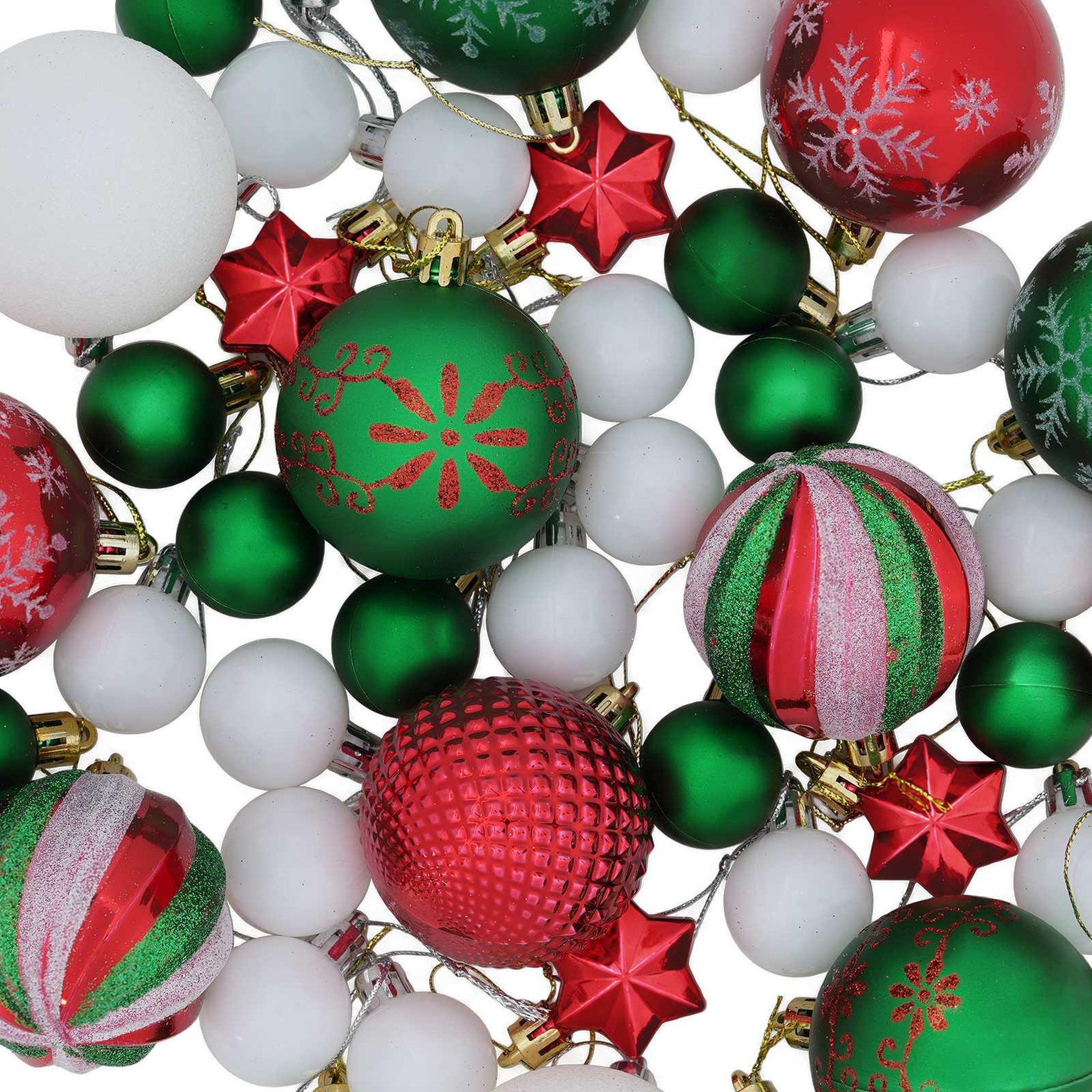 Voir la diapositive 6 : VIDAXL Ensemble de boules de Noël 88 pc Rouge, vert et blanc