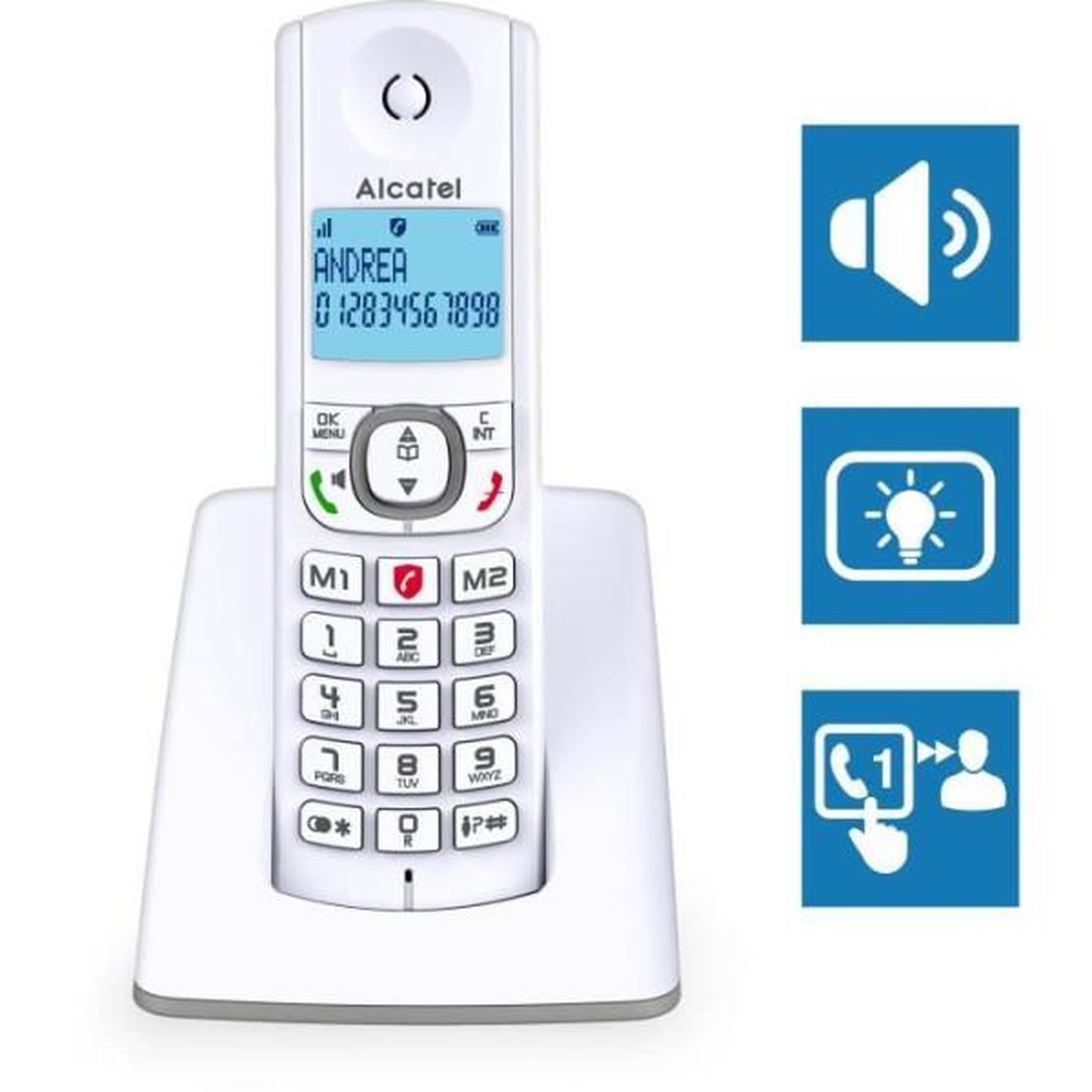 Voir la diapositive 5 : Alcatel Téléphone fixe ALCATEL F 530 DUO GRIS