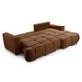 Voir la diapositive 4 : BEST MOBILIER Leonie - canapé d'angle droit 4 places convertible avec coffre en velours texturé