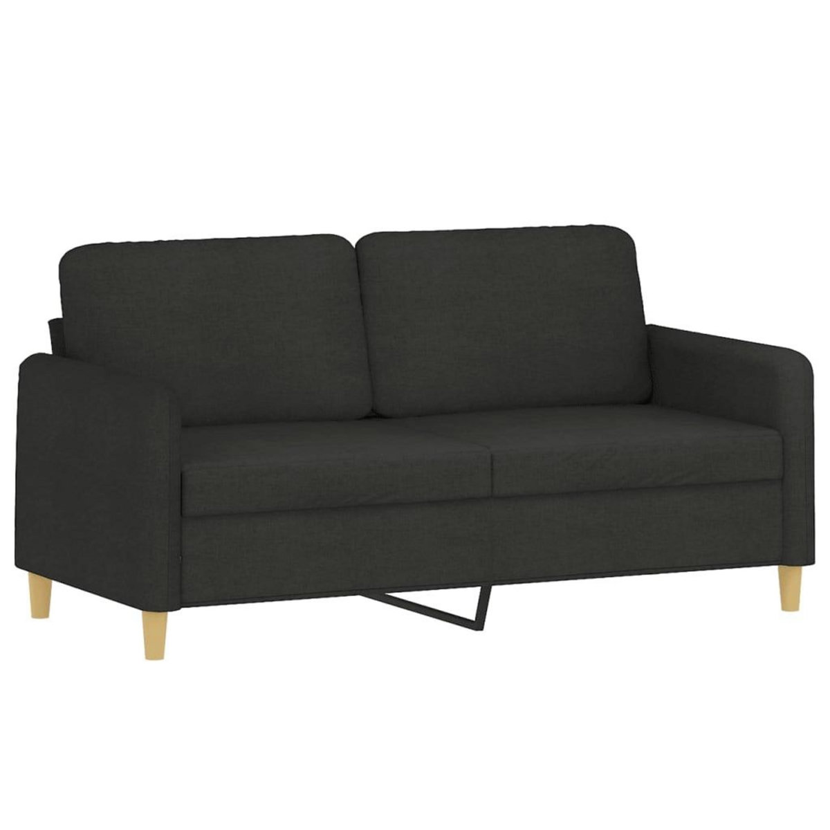 VIDAXL Canape 2 places avec oreillers decoratifs noir 140 cm tissu