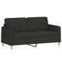 Voir la diapositive 4 : VIDAXL Canape 2 places avec oreillers decoratifs noir 140 cm tissu