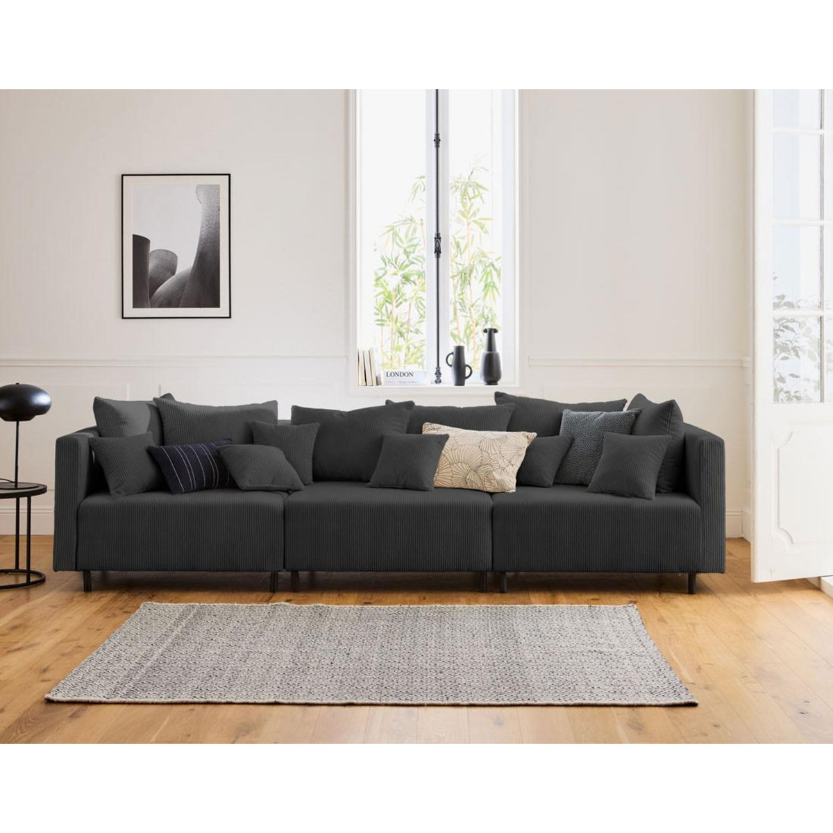 LISA DESIGN Edinburg - canapé modulable 3 places - velours côtelé