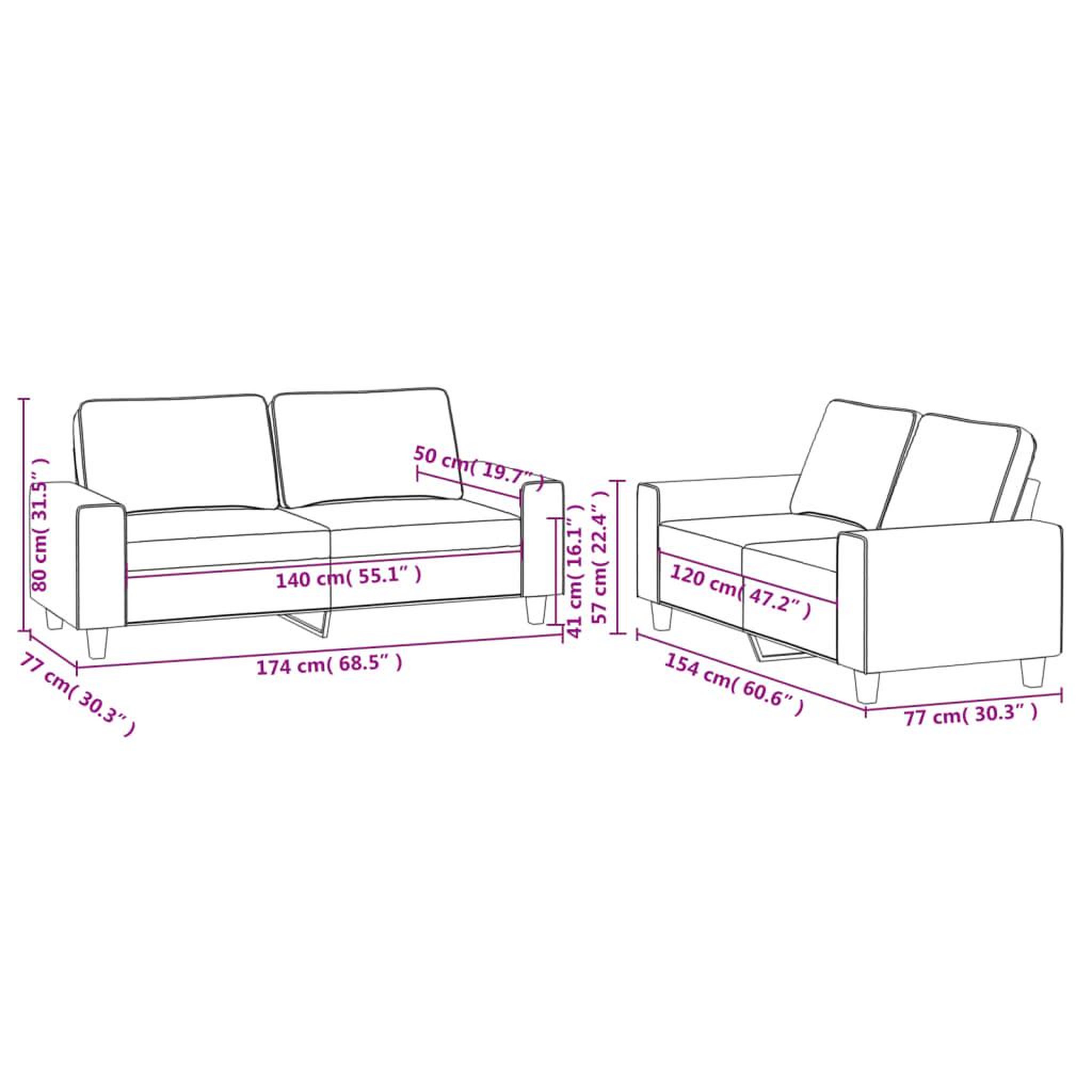Voir la diapositive 6 : VIDAXL Ensemble de canapes 2 pcs creme tissu