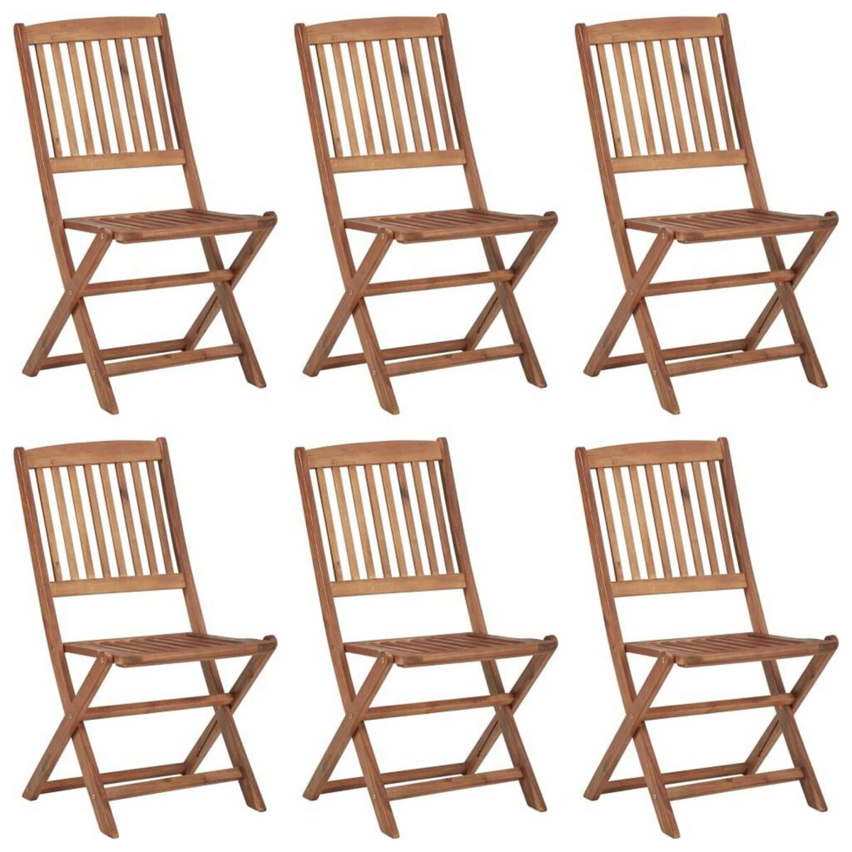 VIDAXL Chaises pliables de jardin lot de 6 avec coussins Bois d'acacia